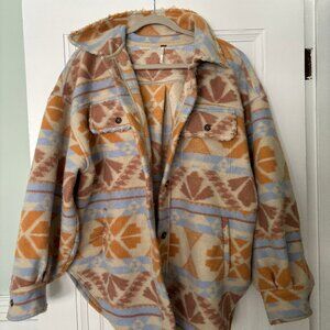 Free People Ruby Jacquard Fleece Jacket Small